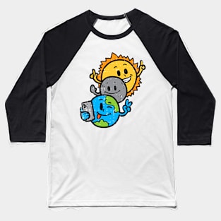 Total Solar Eclipse April 8 2024 Retro Groovy Women Kids Men Baseball T-Shirt